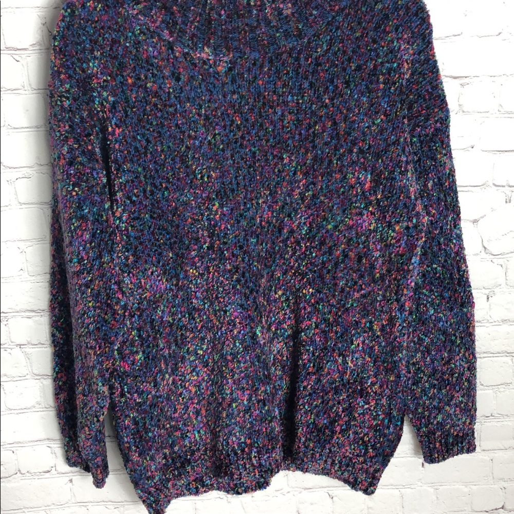 Vintage express tricot multi color chunky sweater